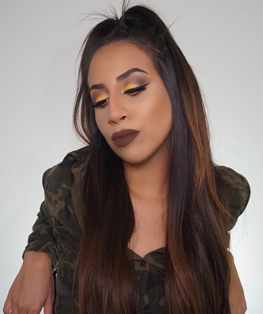 Brown Smokey Eye With A Pop Of Yellow