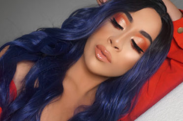 Warm Orange Glitter Eyeshadow Makeup